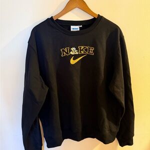 Nike Black and Gold Disney Pluto Crewneck Sweater
